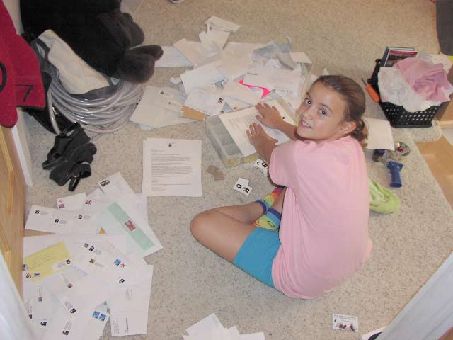 Jim's daughter, Quinn, processing hundreds of tattoo requests! (2002)